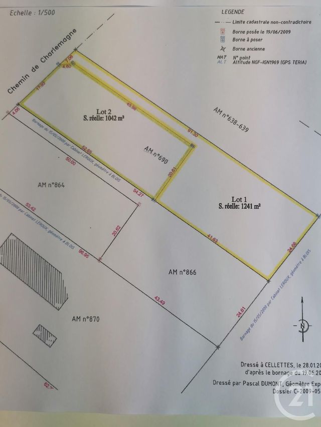 Afficher la photo en grand terrain à vendre - 1042.0 m2 - CELLETTES - 41 - CENTRE - Century 21 Girault Immobilier